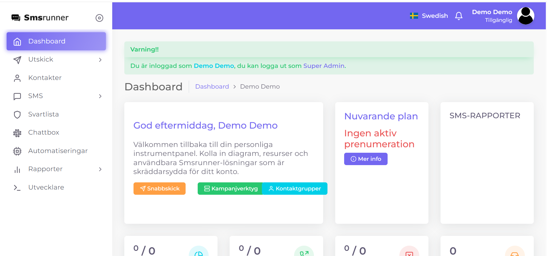 Dashboard exempel